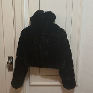 Faux Fur coat w/ Hood